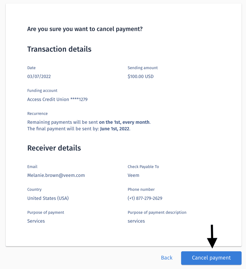 how to stop recurring payments on coinbase